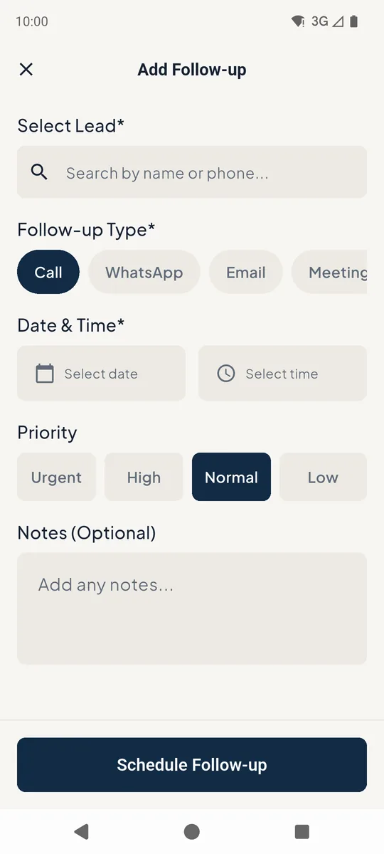 Add follow-up form