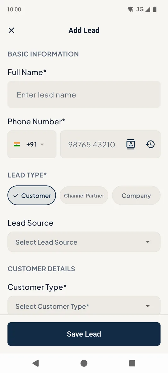 Add lead form