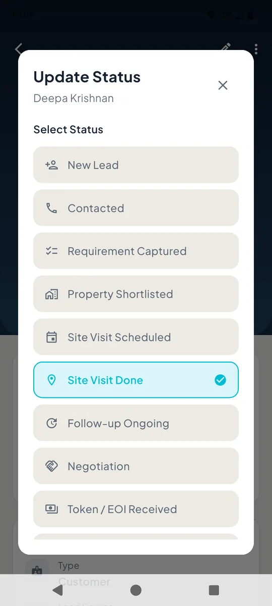 Update status list