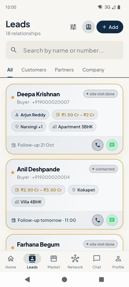Leads list